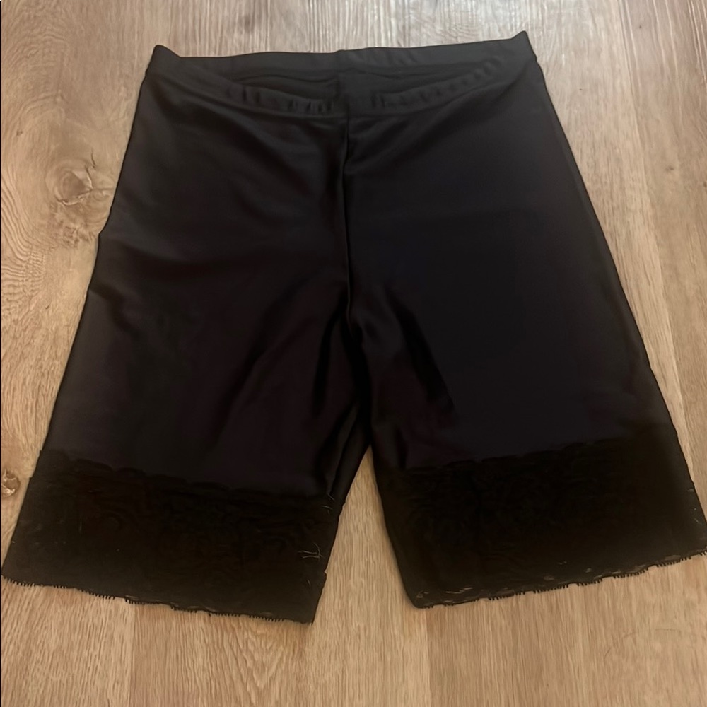 American Apparel Black Lace Trim Bike Shorts